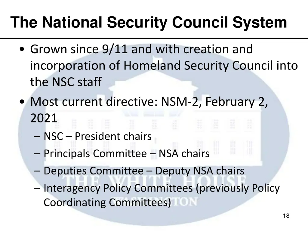 the national security council system 2