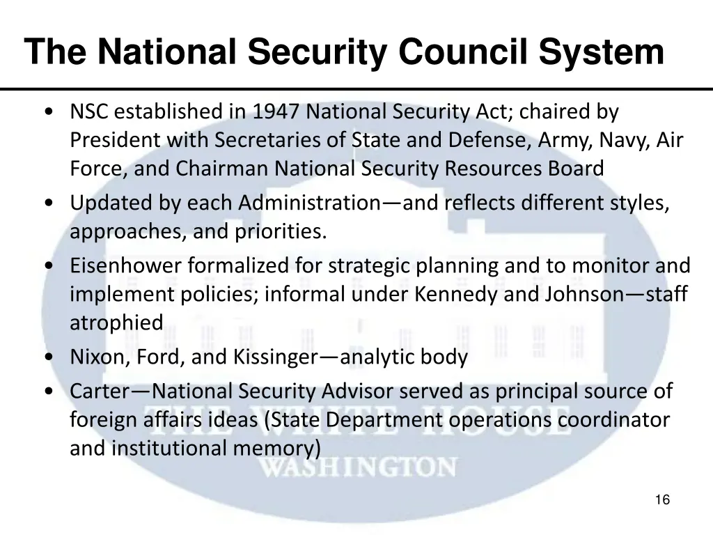 the national security council system