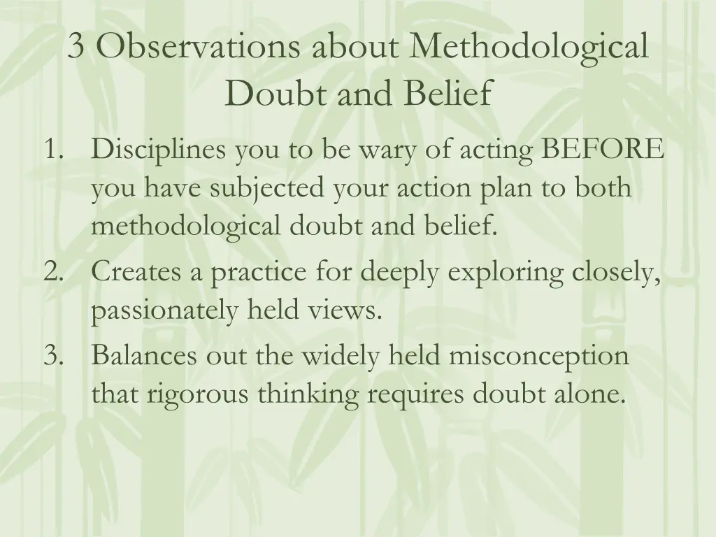 3 observations about methodological doubt