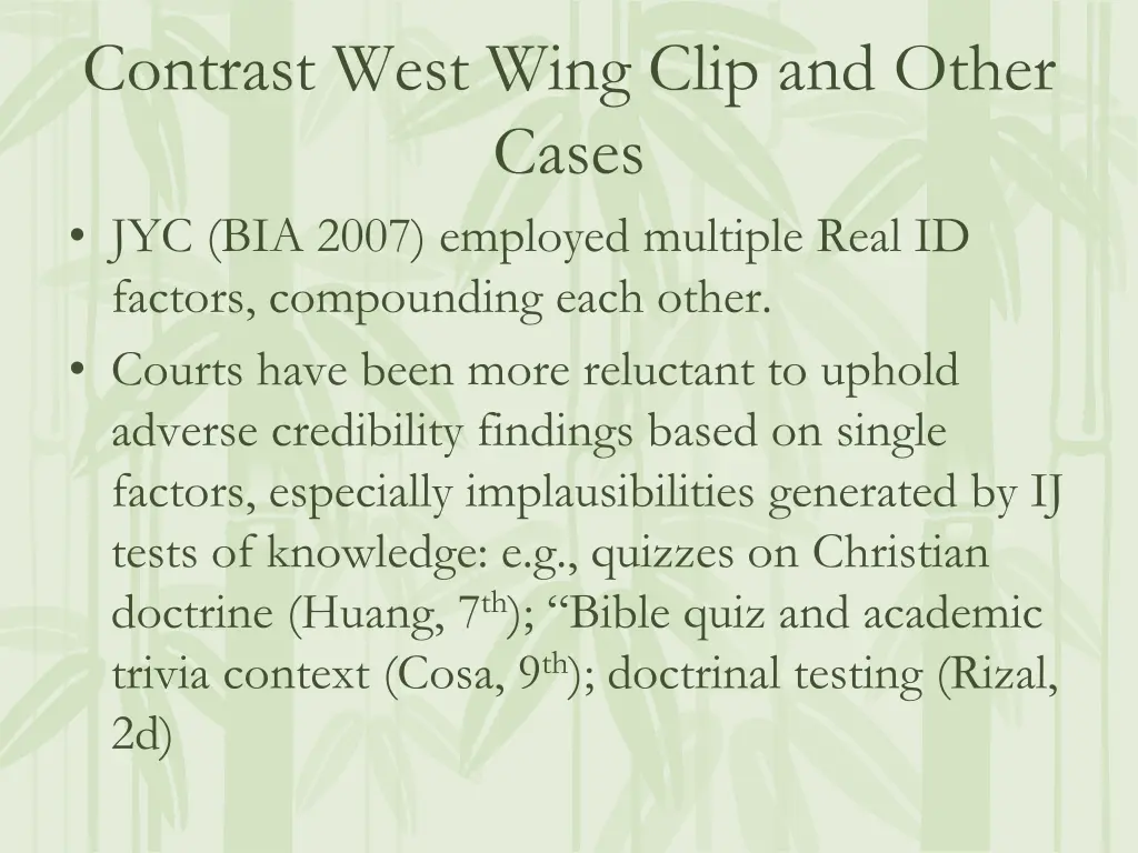 contrast west wing clip and other cases