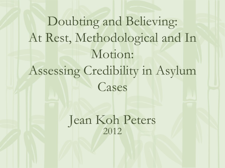 doubting and believing at rest methodological