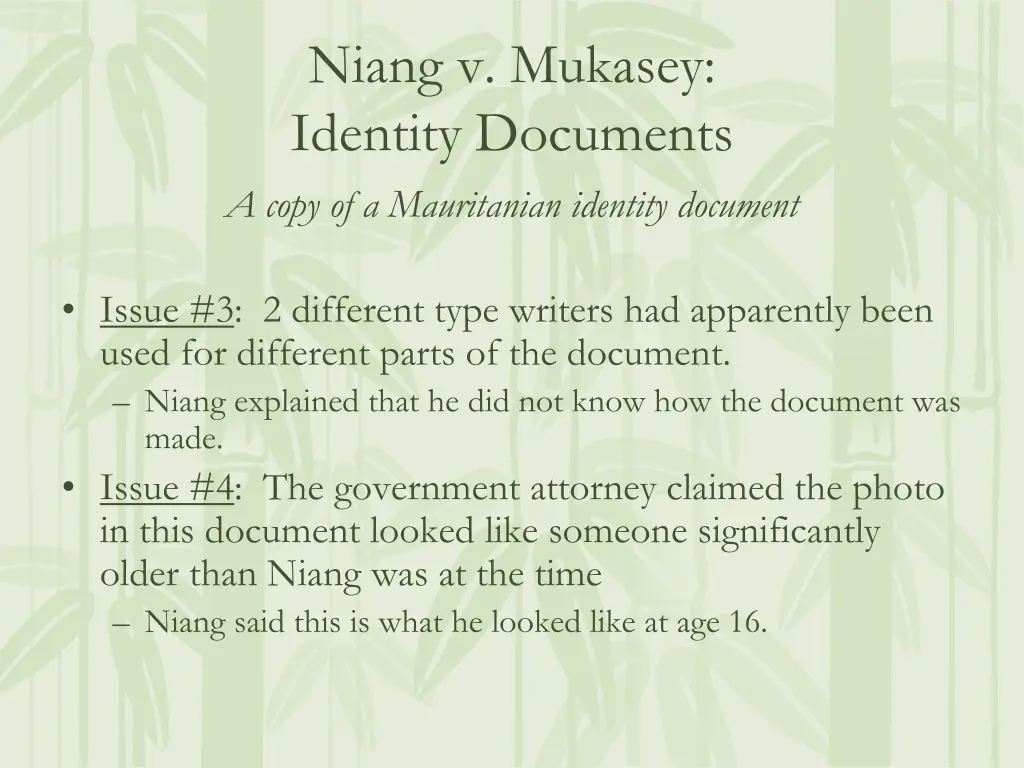 niang v mukasey identity documents a copy