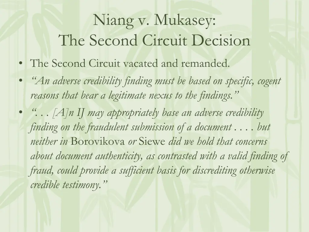 niang v mukasey the second circuit decision