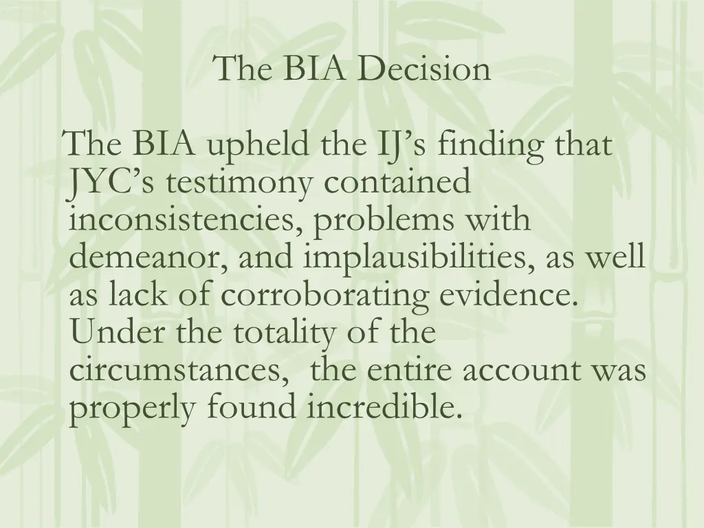 the bia decision