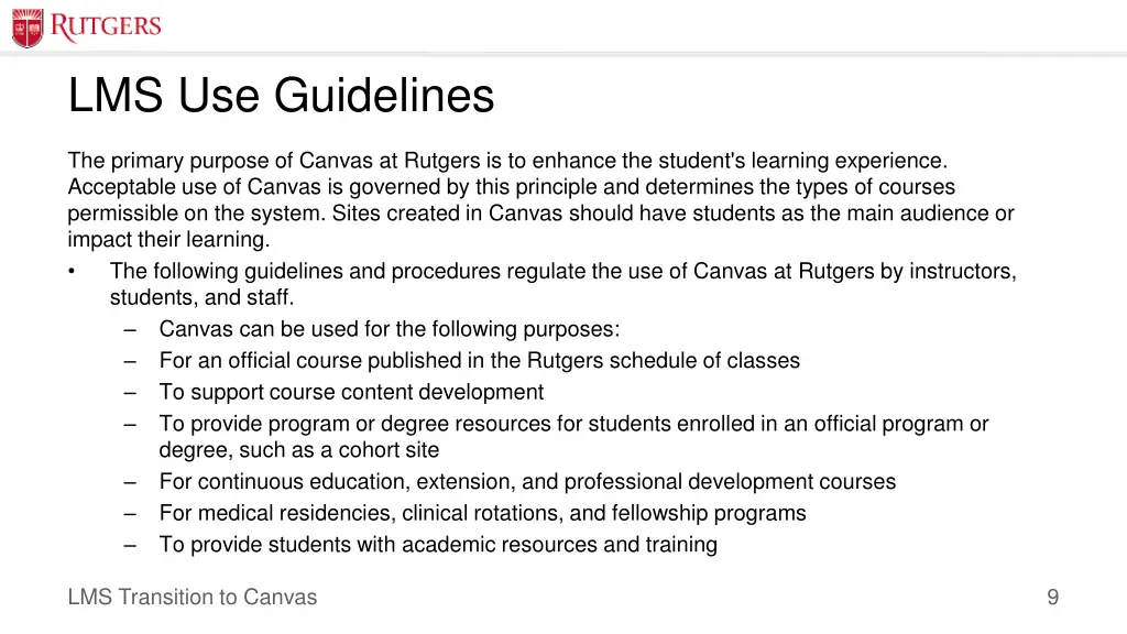 lms use guidelines