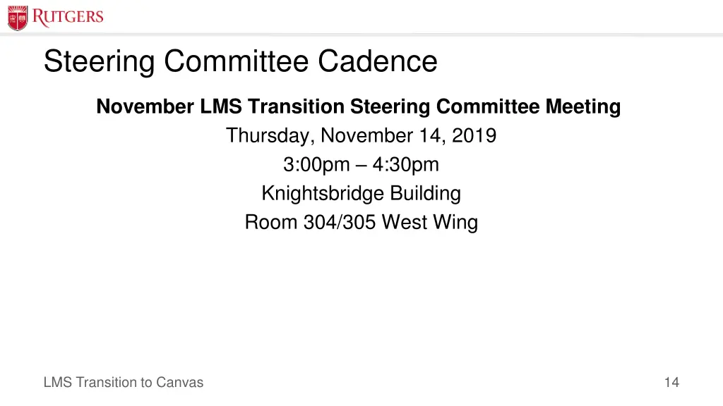 steering committee cadence