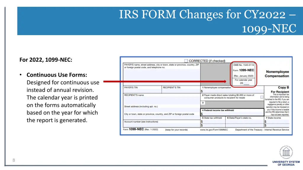 irs form changes for cy2022 1