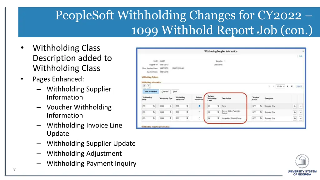 peoplesoft withholding changes for cy2022 1099