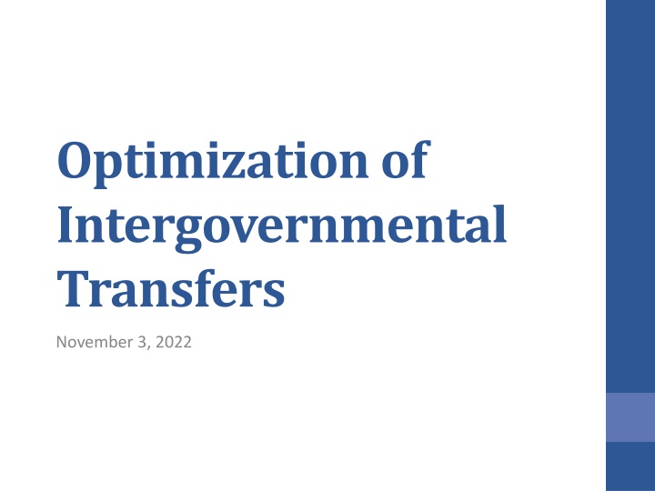 optimization of intergovernmental transfers