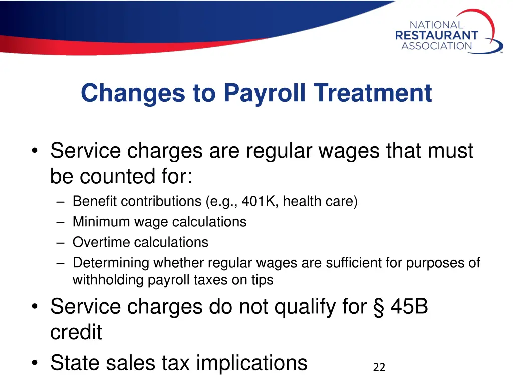 changes to payroll treatment