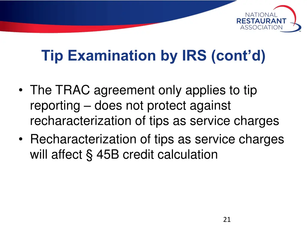 tip examination by irs cont d