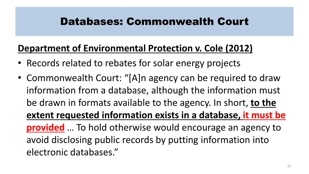 databases commonwealth court 1