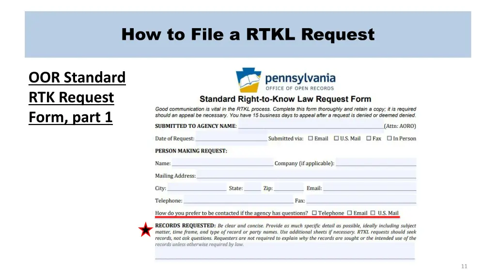 how to file a rtkl request 2