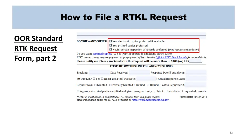 how to file a rtkl request 3