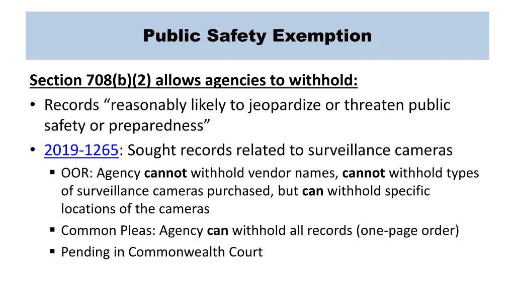 public safety exemption