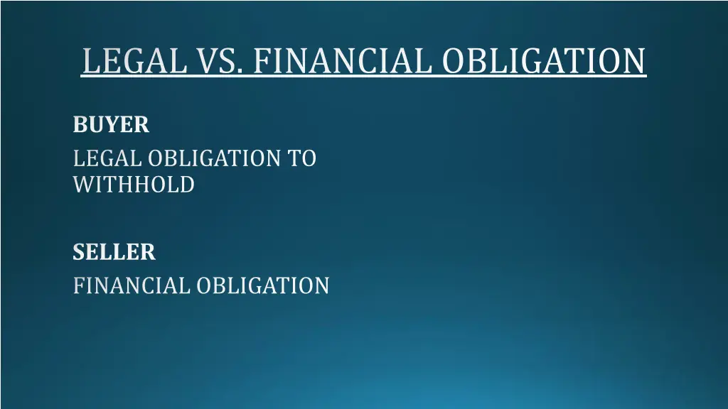 legal vs financial obligation