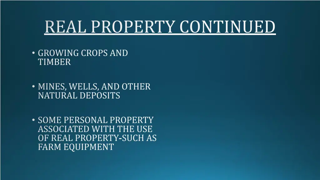 real property continued