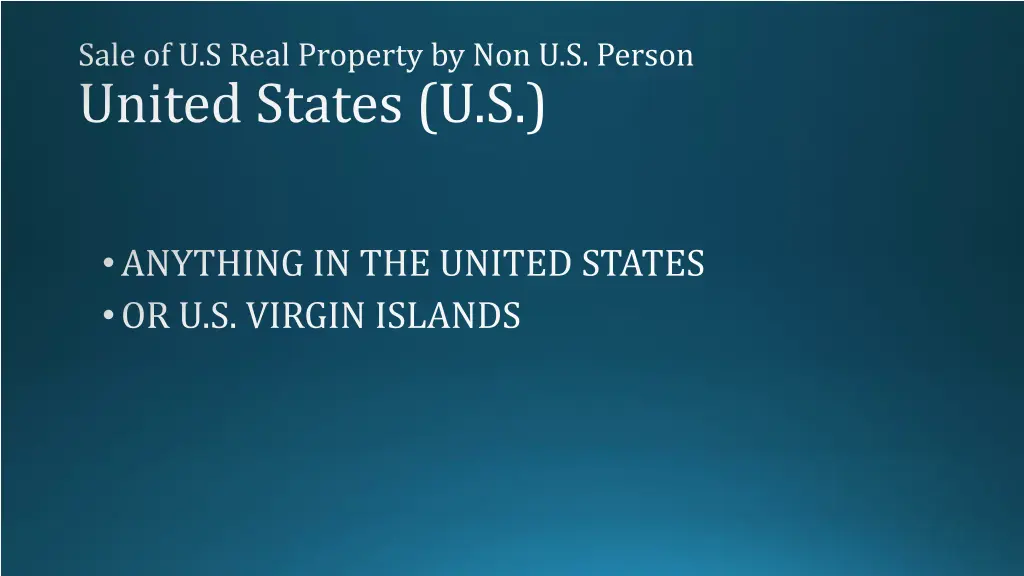 sale of u s real property by non u s person