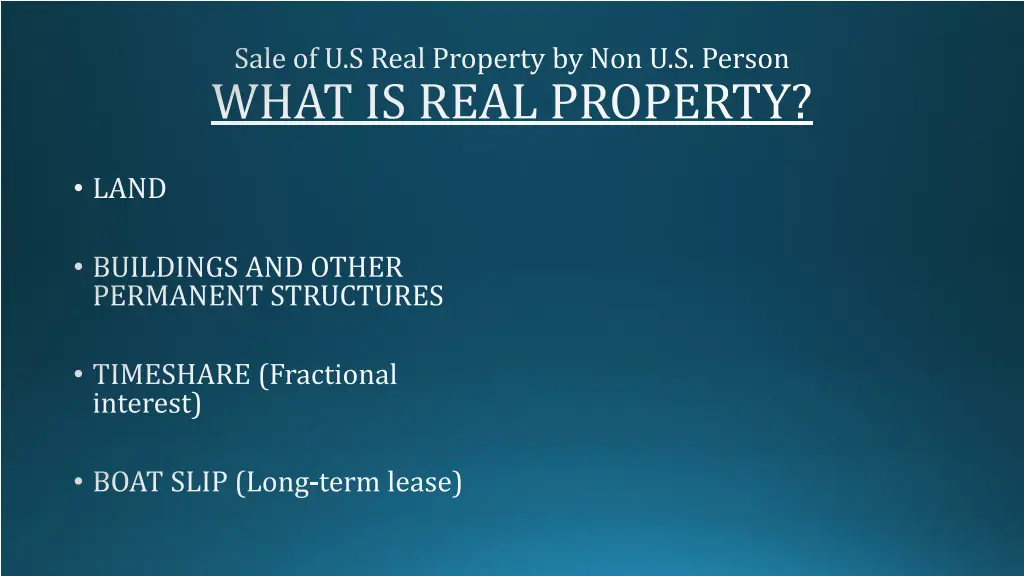 sale of u s real property by non u s person what