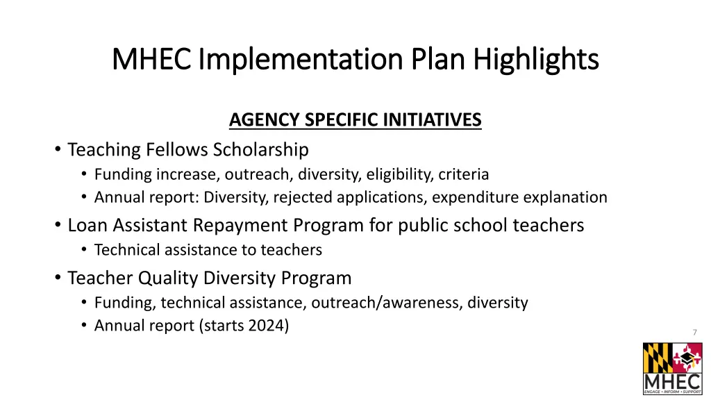 mhec implementation plan highlights mhec