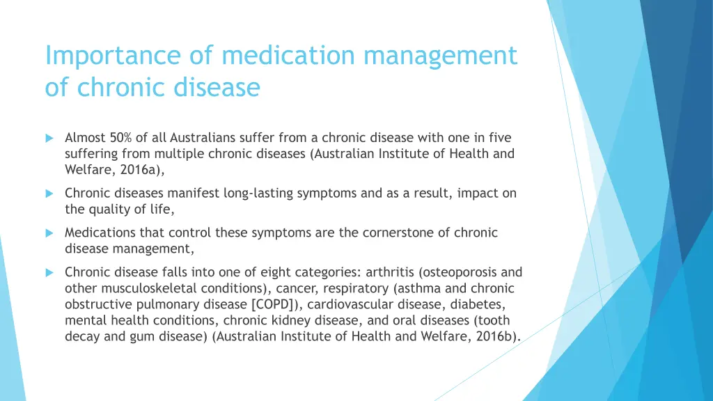 importance of medication management of chronic