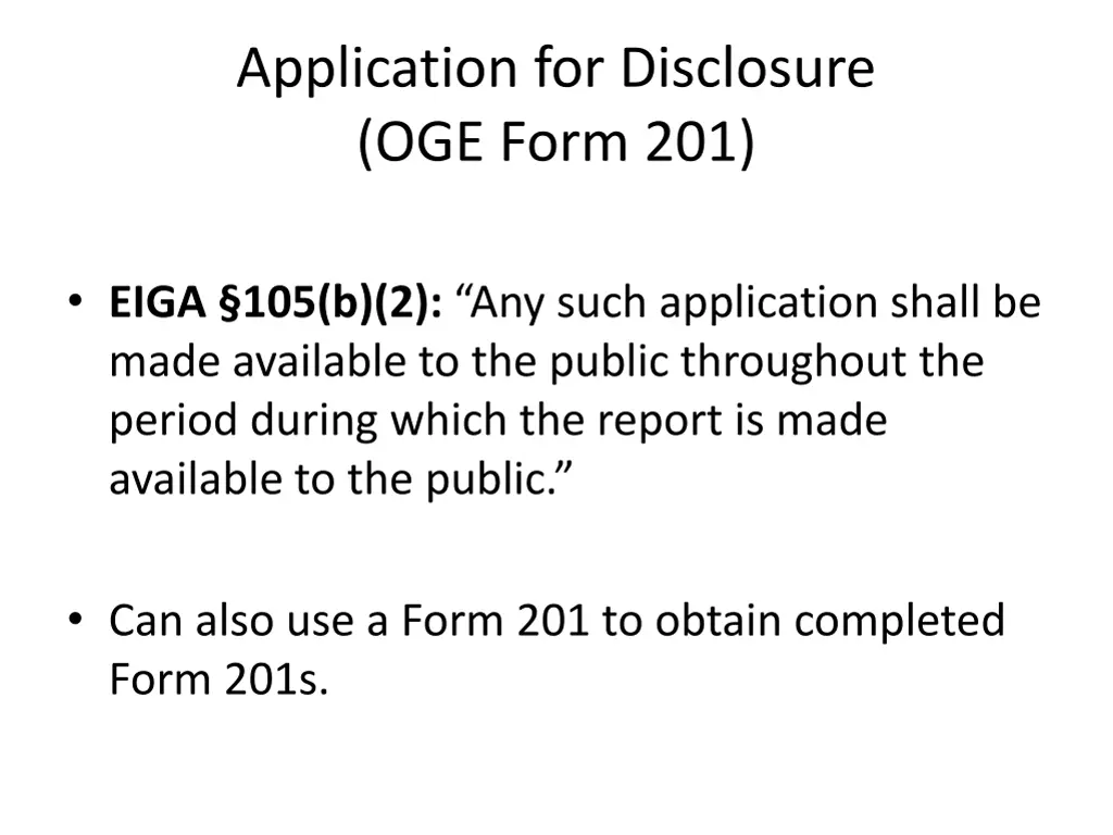 application for disclosure oge form 201