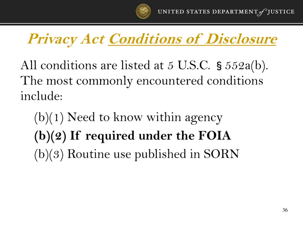 privacy act conditions of disclosure