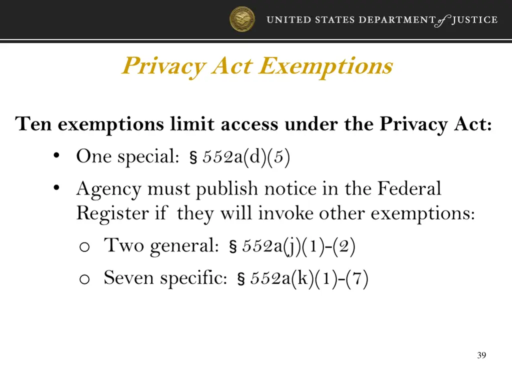 privacy act exemptions