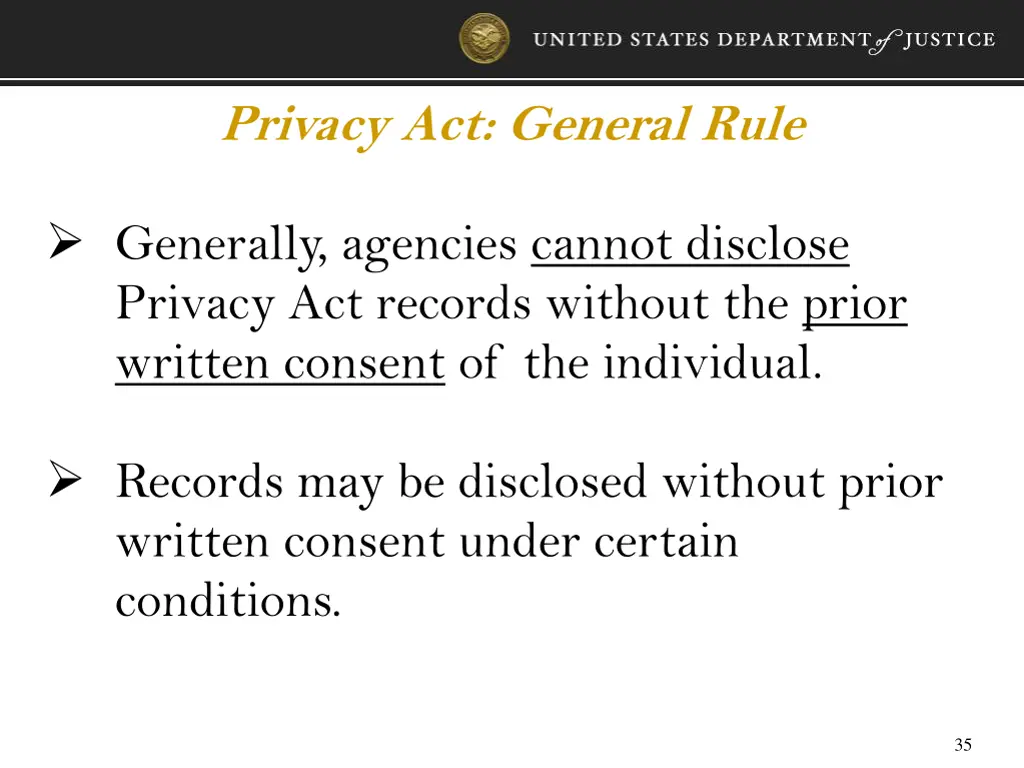 privacy act general rule