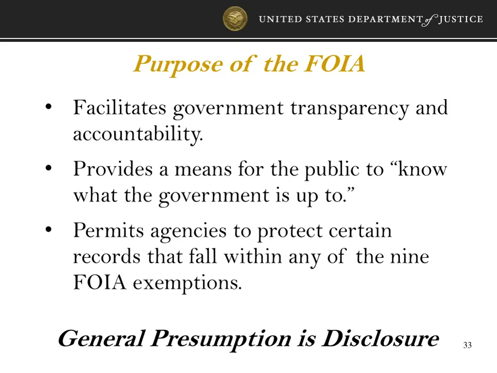 purpose of the foia