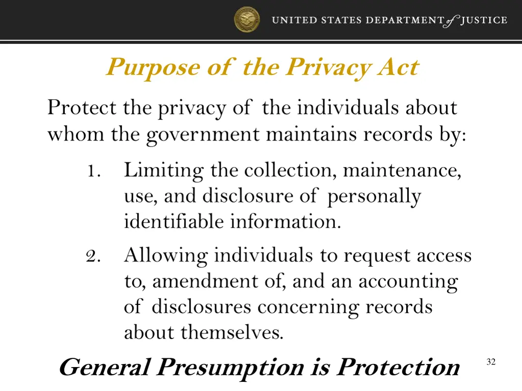 purpose of the privacy act