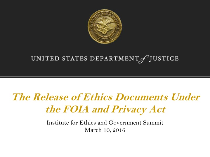 the release of ethics documents under the foia