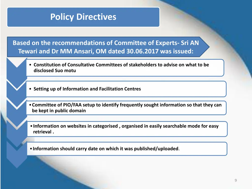 policy directives 1