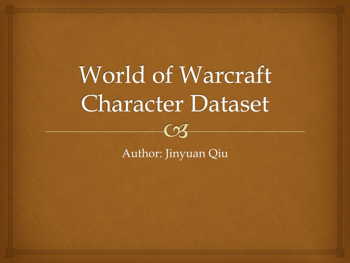 world of warcraft character dataset