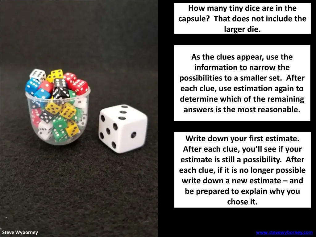 how many tiny dice are in the capsule that does 2