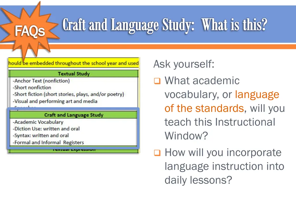 craft and language study what is this