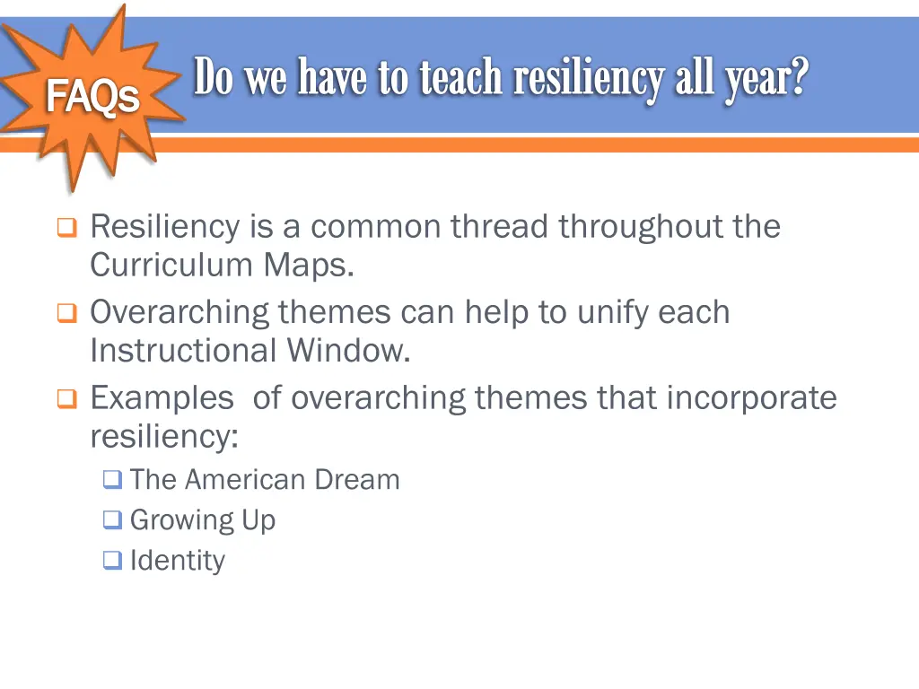 do we have to teach resiliency all year