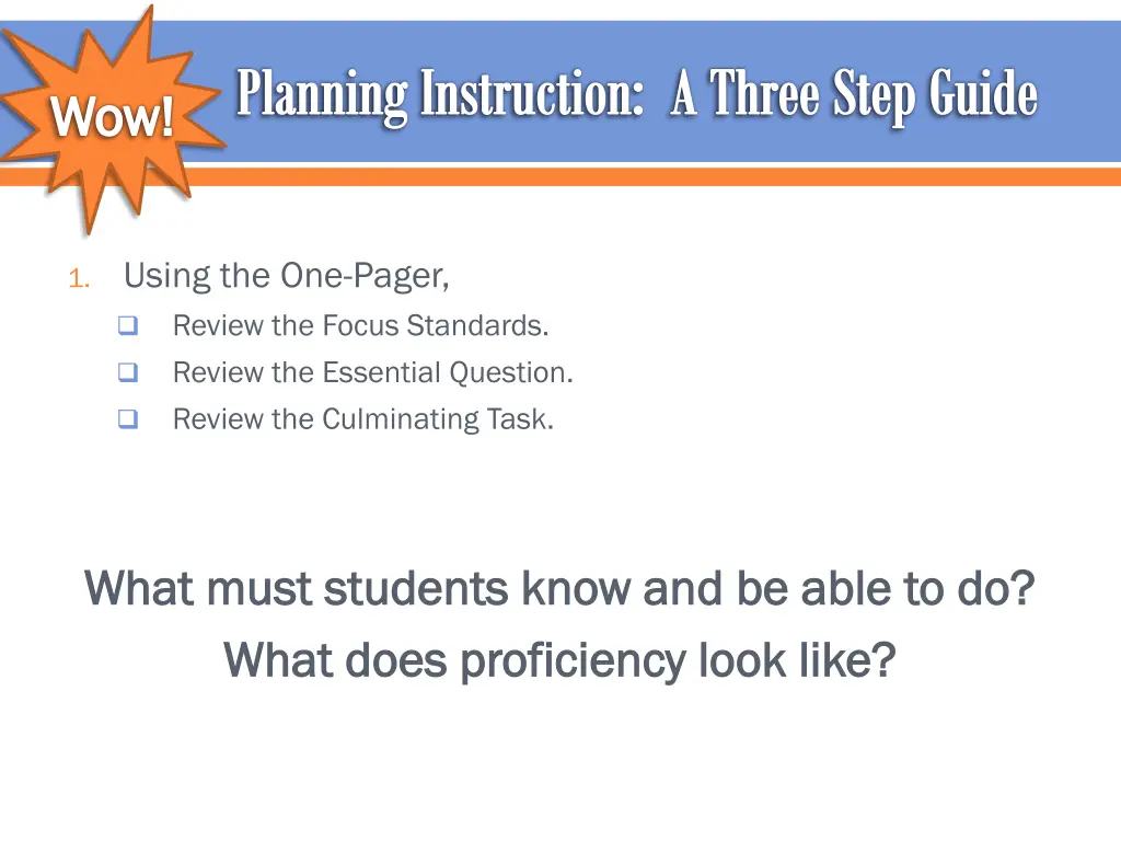 planning instruction a three step guide