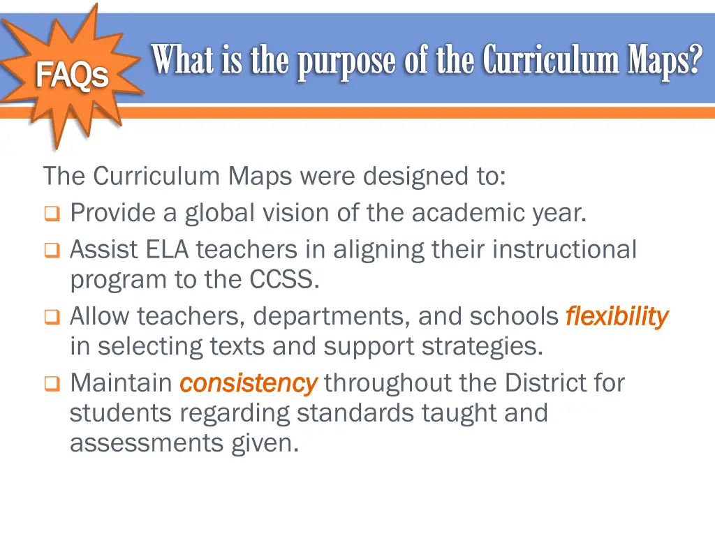 what is the purpose of the curriculum maps