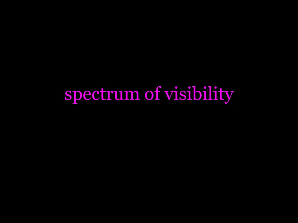 spectrum of visibility