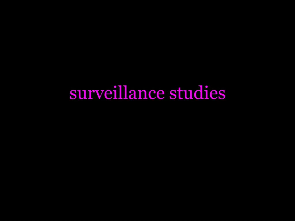 surveillance studies