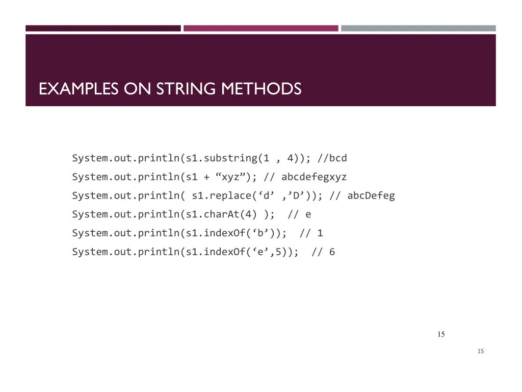 examples on string methods 1