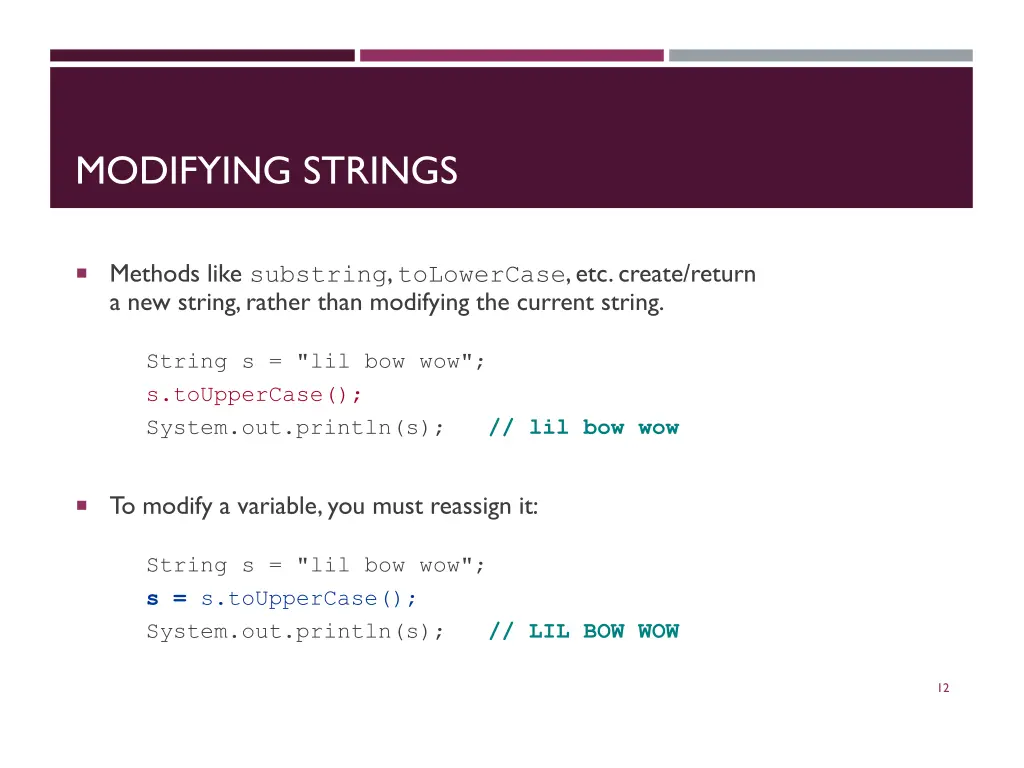 modifying strings