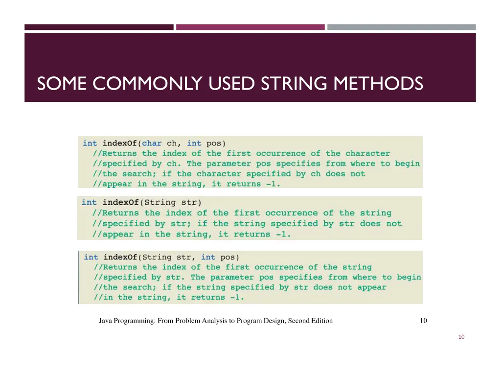 some commonly used string methods 1