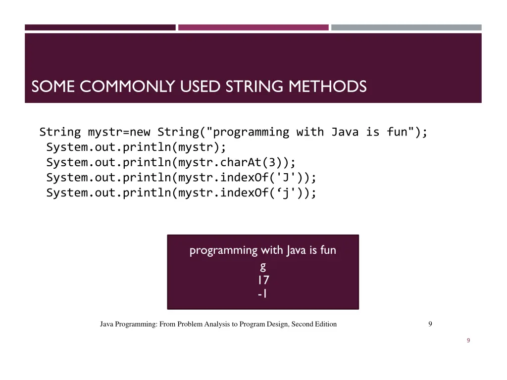 some commonly used string methods