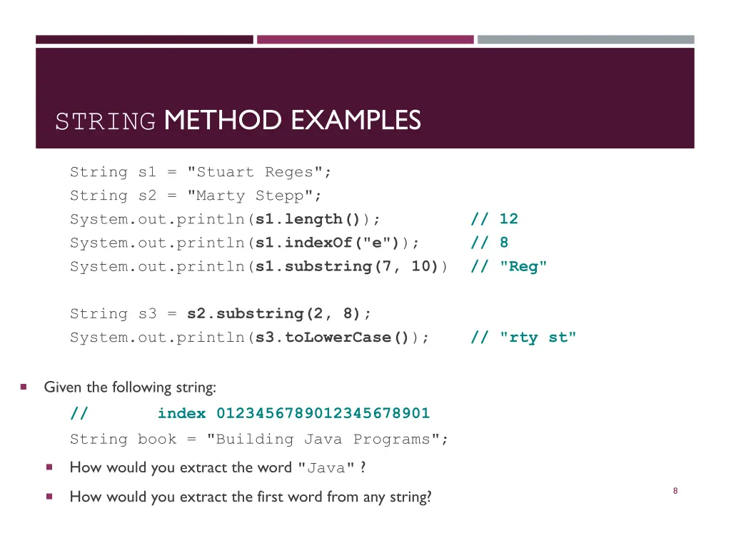 string method examples