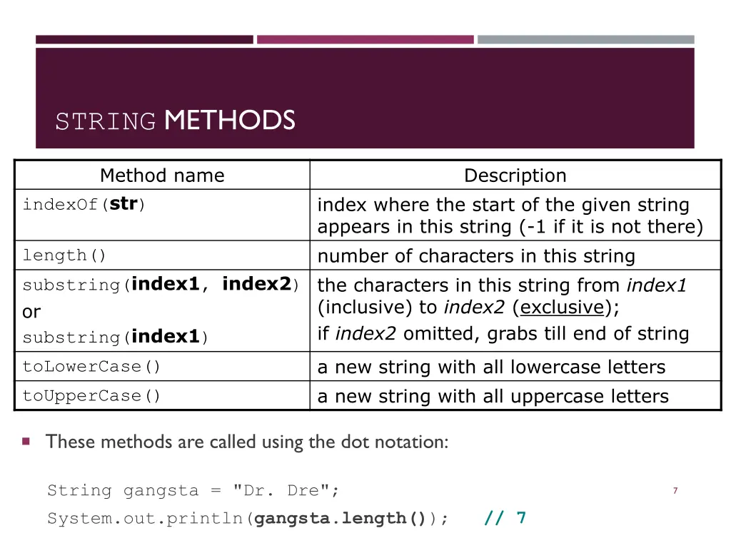 string methods