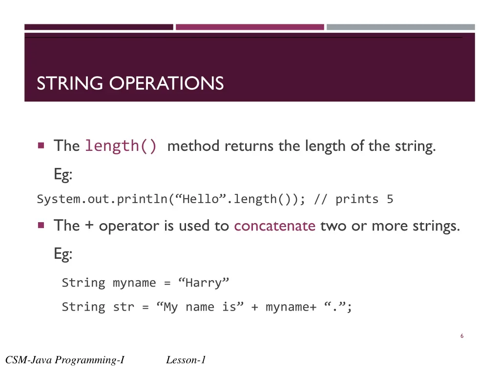 string operations