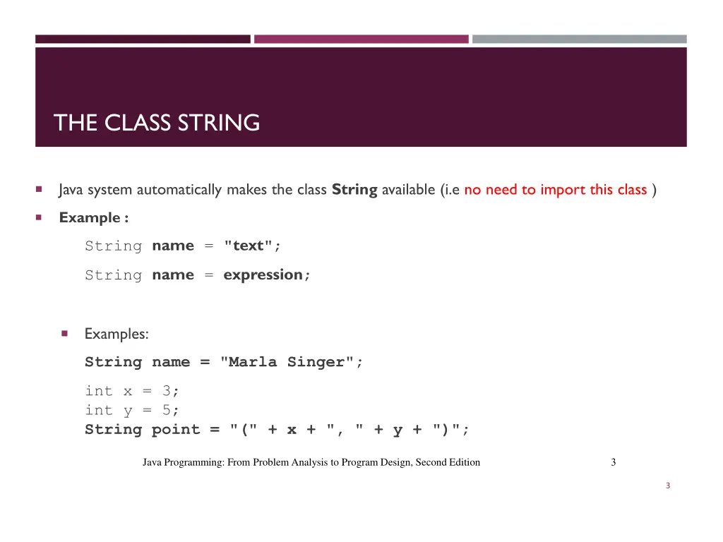 the class string 1