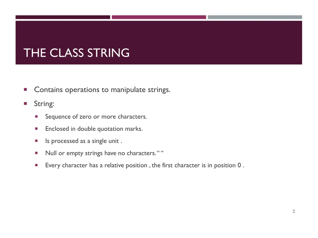 the class string